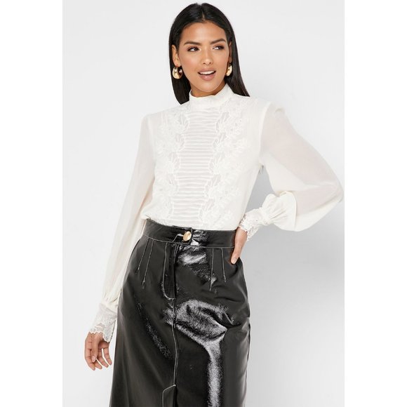 Topshop Tops - NWT Topshop Embroidered Cuff Sleeve Top Blouse 2